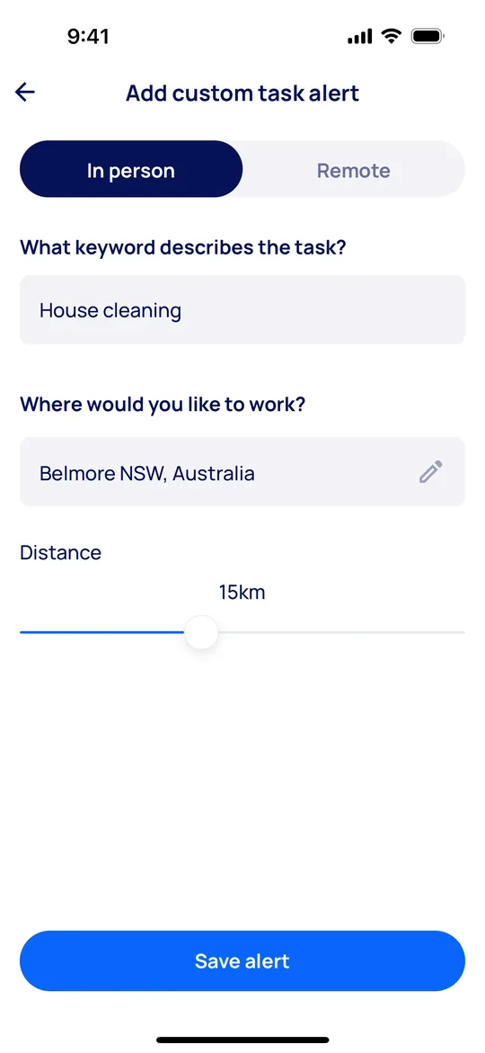 Airtasker Clone — Task alerts screen