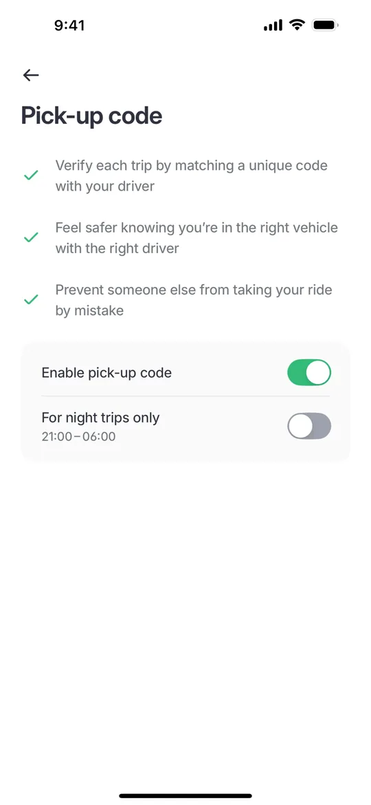 Bolt Clone — Pickup code screen