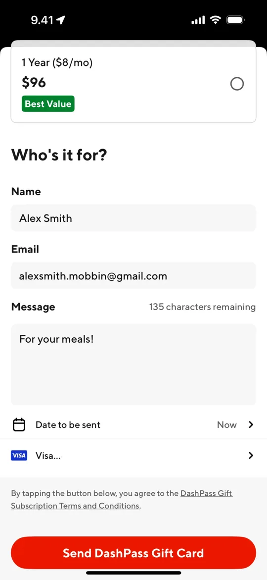 DoorDash Clone — Schedule delivery screen
