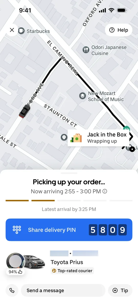 Startups app — Live order tracking