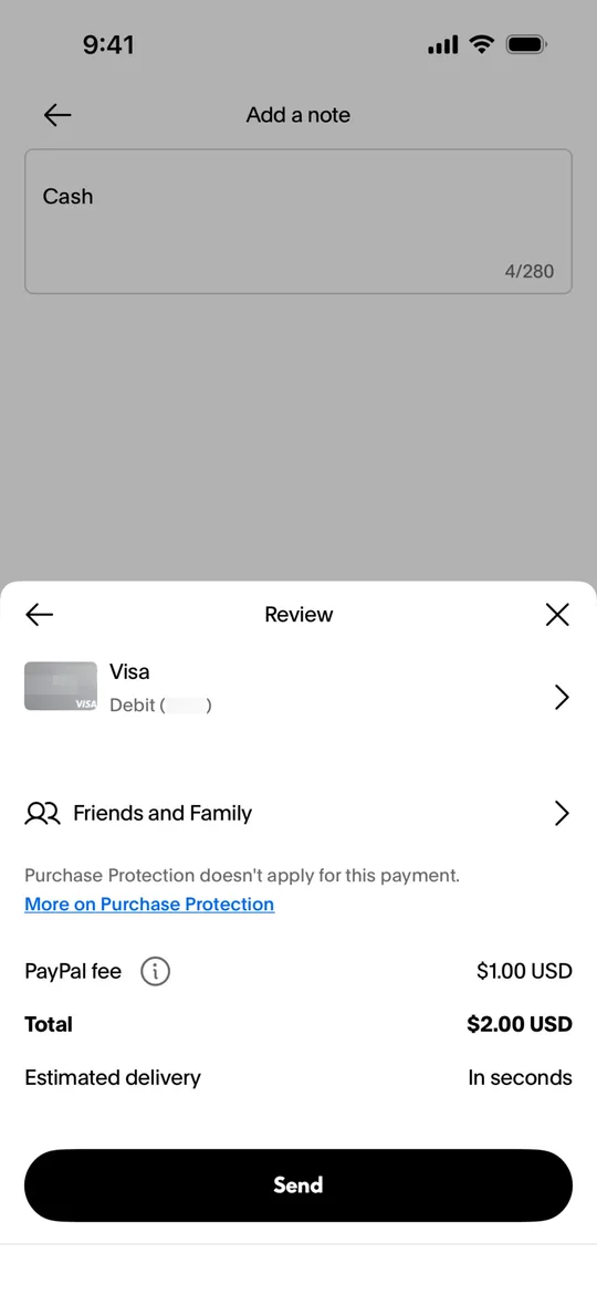 Wallet app — Review and confirm