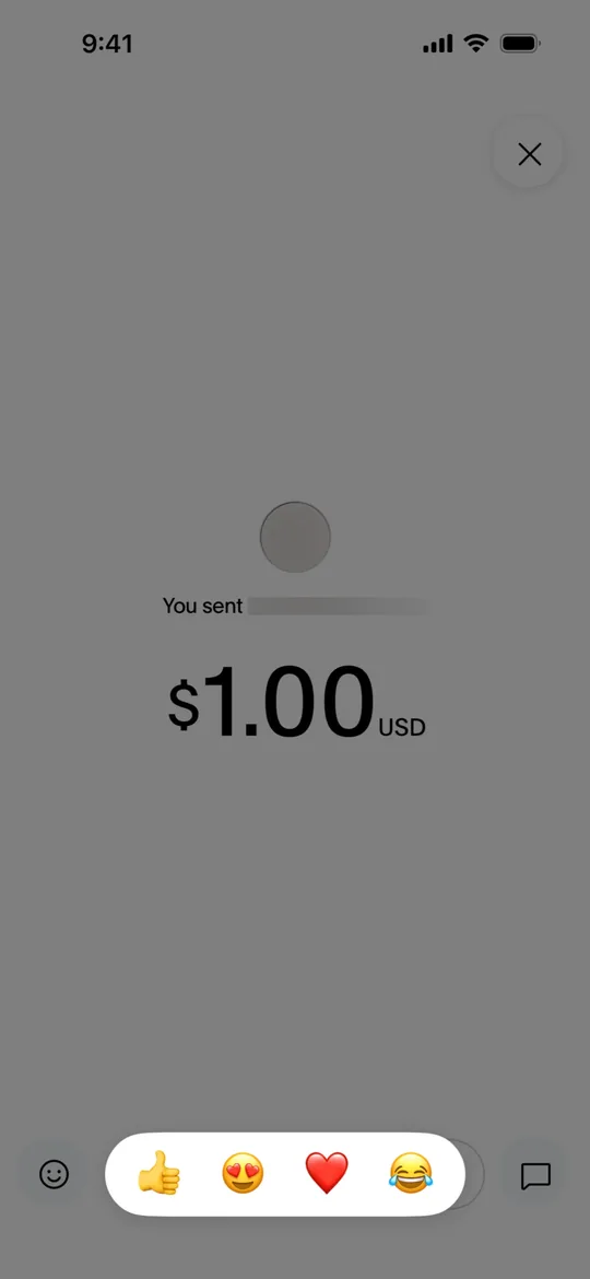 Wallet app — Payment sent