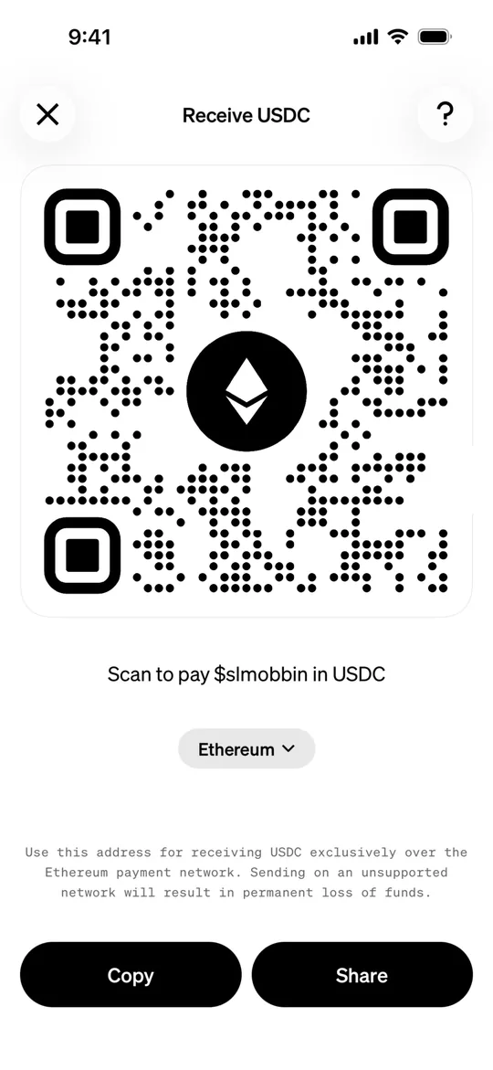 Fintech app — QR receive