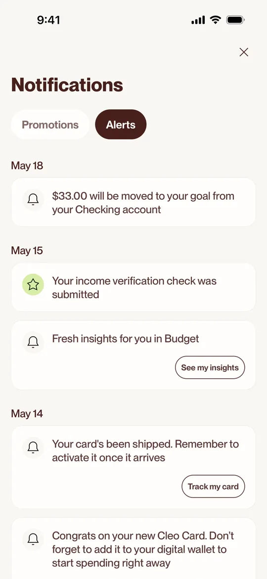 Fintech app — Notifications