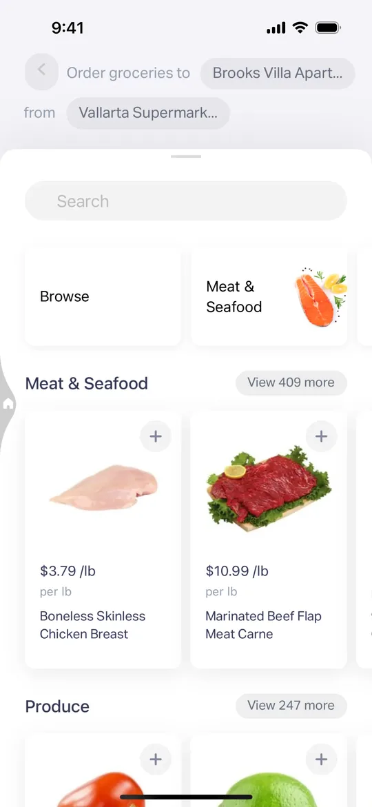 Retail app — Grocery store