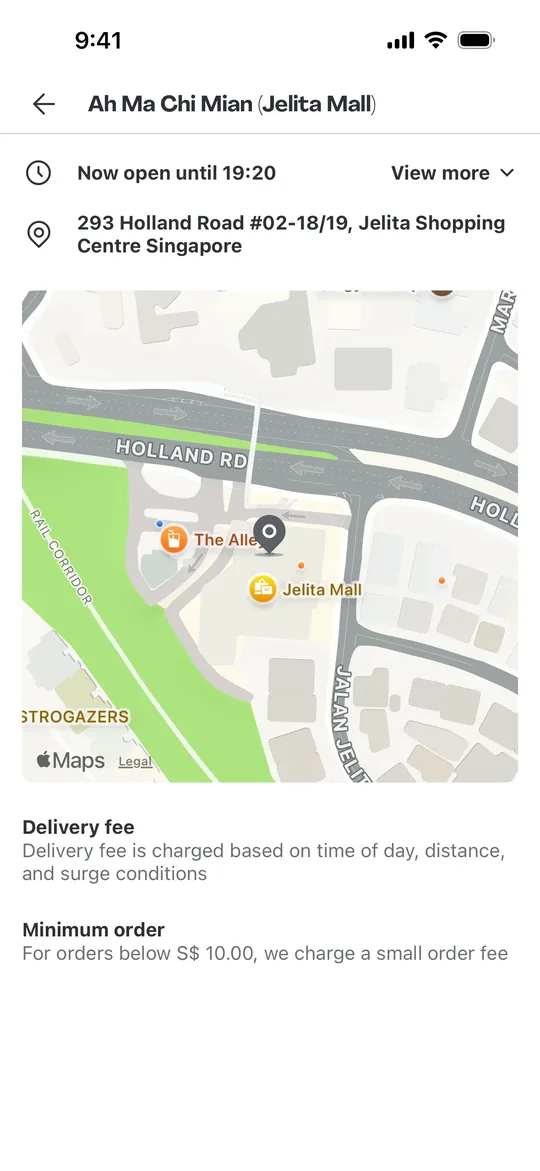 Foodpanda Clone — Store info screen