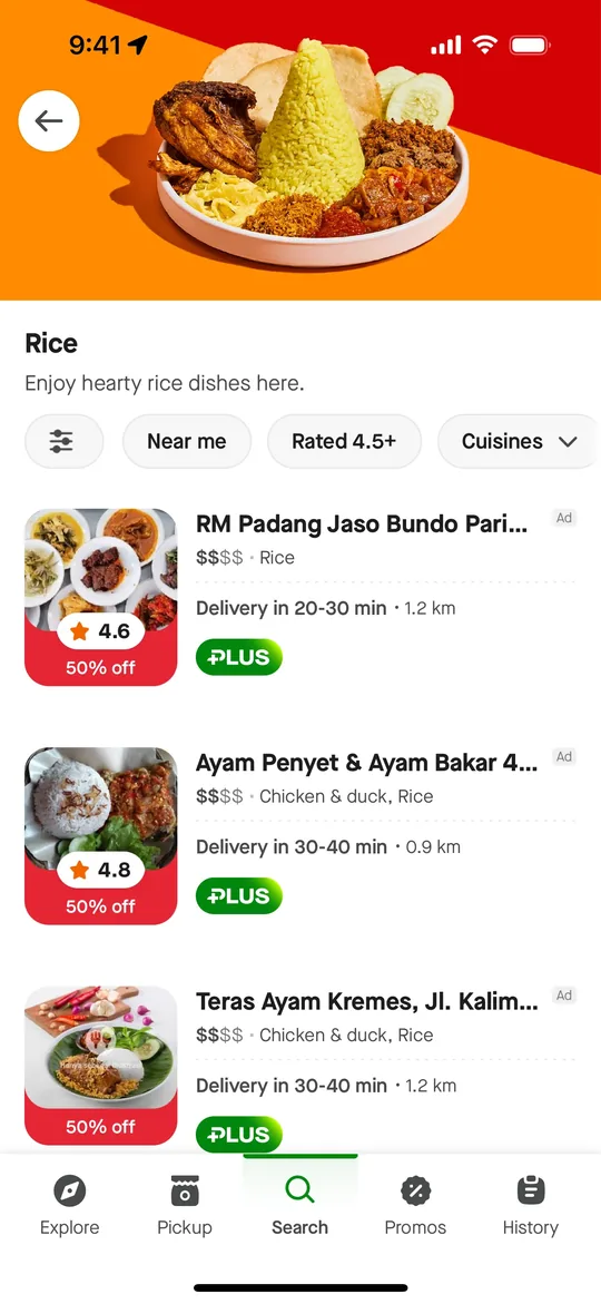 Gojek क्लोन — रेस्टोरेंट सूची स्क्रीन