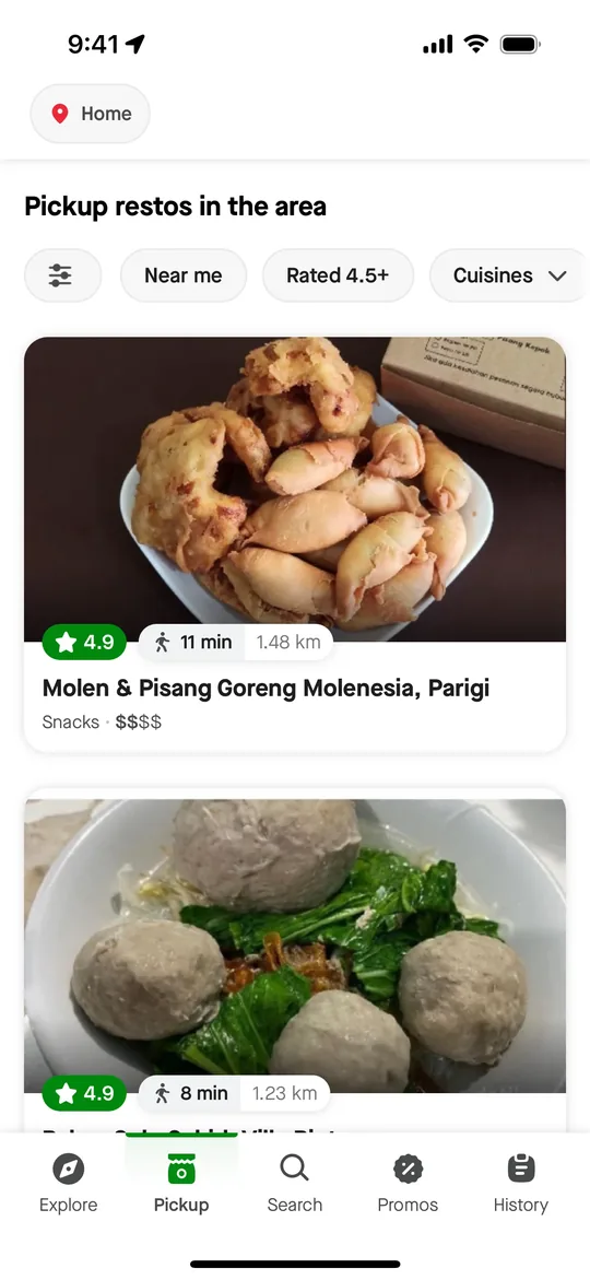 Gojek क्लोन — पास से सेल्फ़-पिकअप स्क्रीन