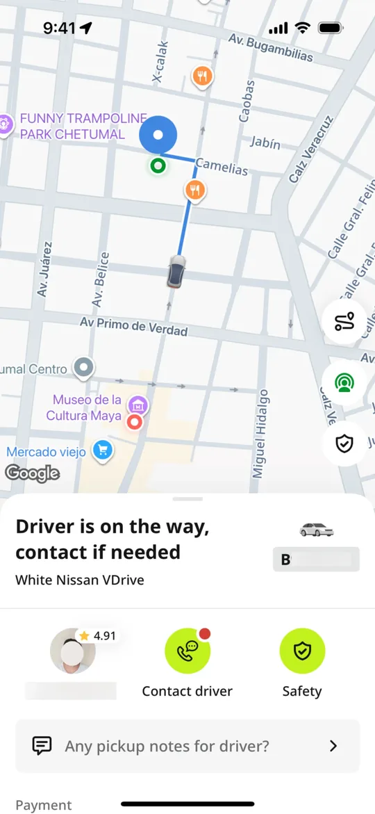 نسخة inDrive — شاشة السائق في الطريق