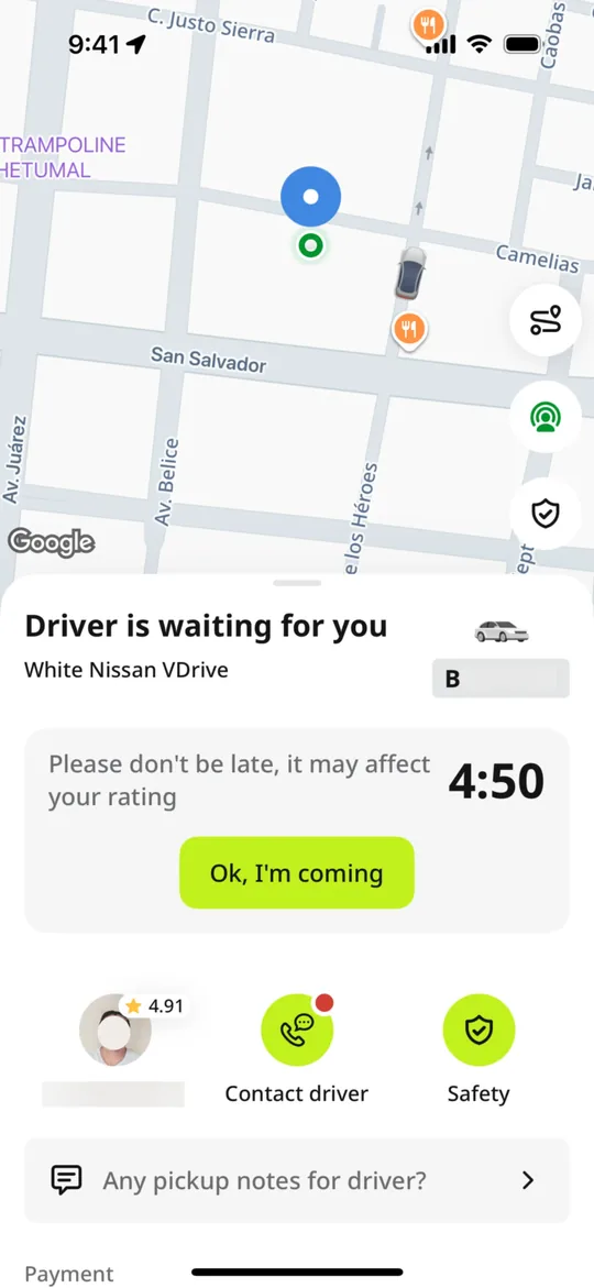 نسخة inDrive — شاشة وصل السائق