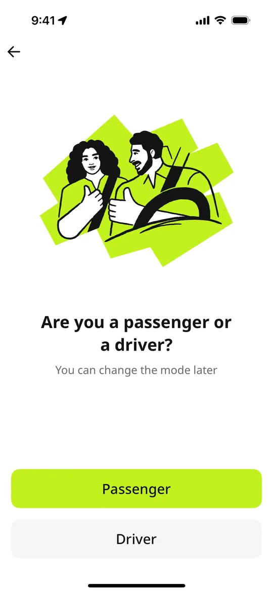 نسخة inDrive تطبيق السائق — وضع الراكب أو السائق