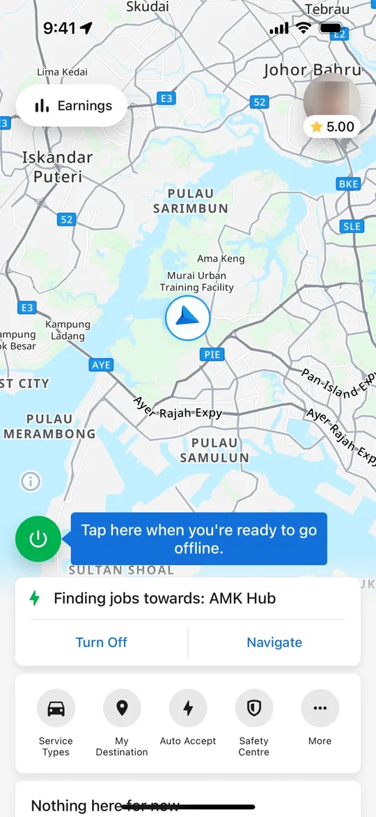 نسخة inDrive — شاشة وضع الوجهة