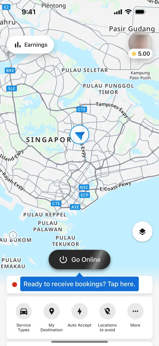 Lyft Clone — Go online screen