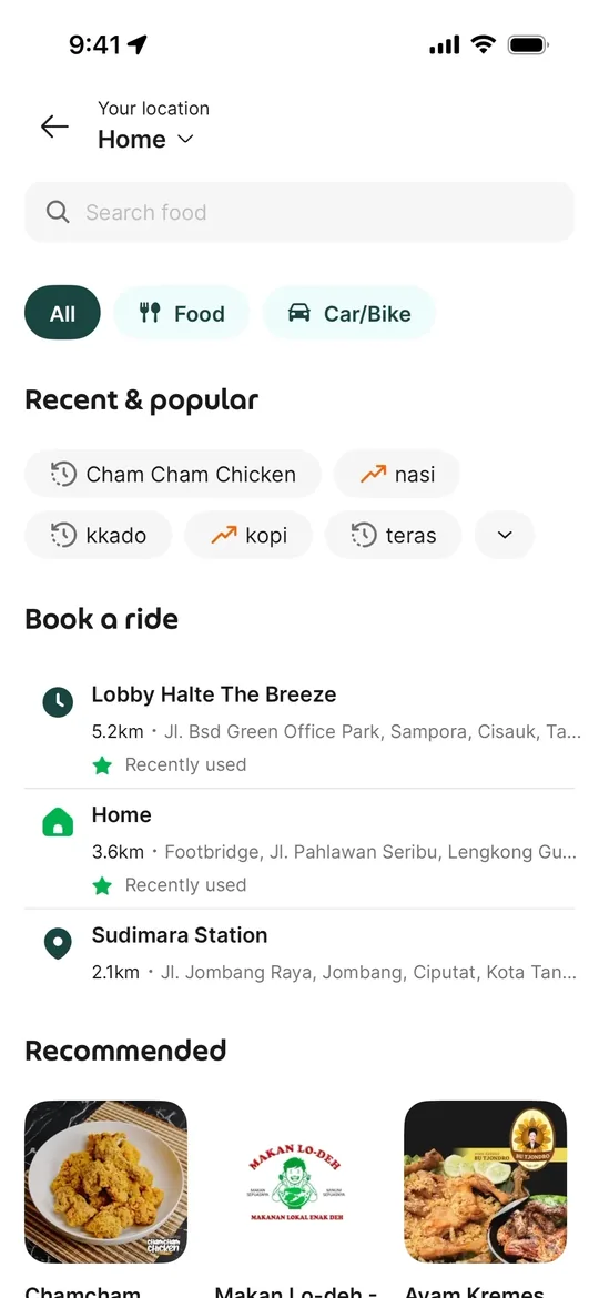 Pathao Clone — Search destination screen