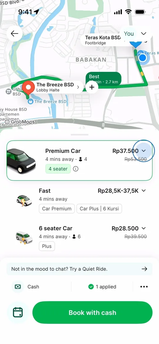 Pathao Clone — Pay with cash screen