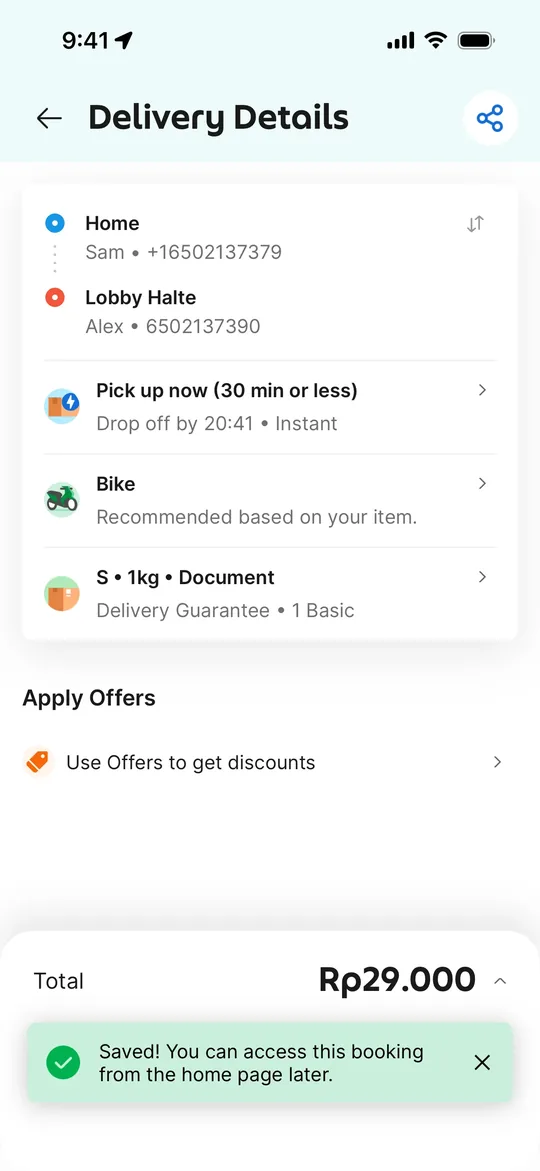 Pathao Clone — Parcel delivery screen