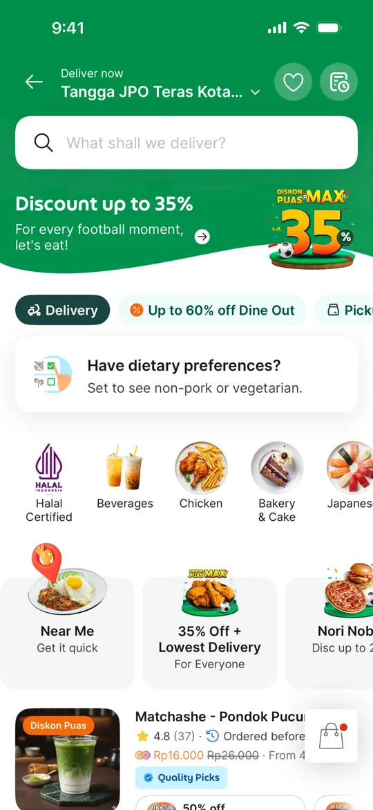 Pathao Clone — Food delivery screen