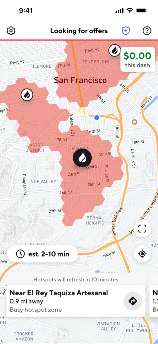 Pathao Clone — Demand hotspots screen