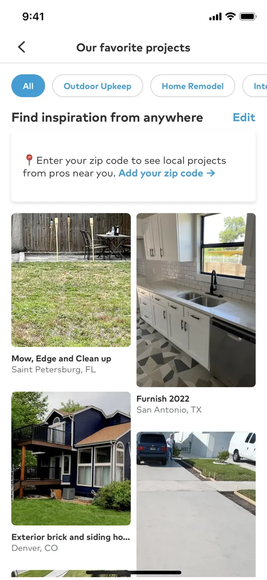 Sheba.xyz Clone — Search services screen