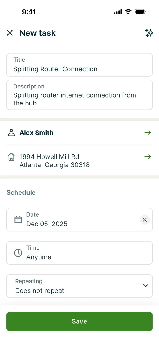 Sheba.xyz Clone — Create a task screen