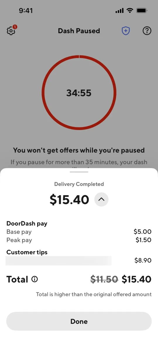 Swiggy Clone — Delivery payout screen