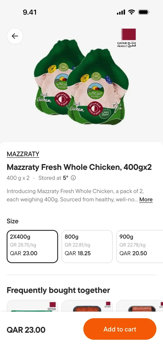 E-commerce app — Grocery product