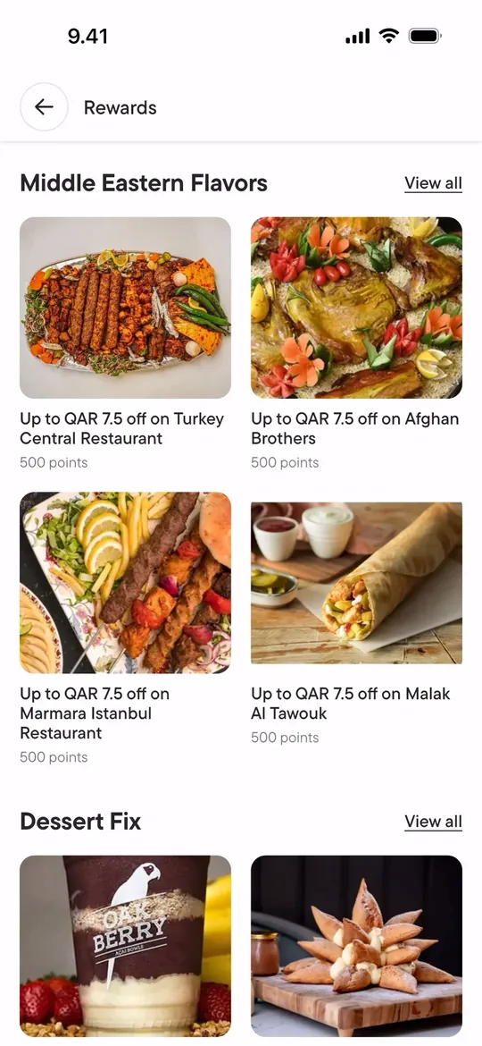 نسخة Talabat — شاشة المكافآت