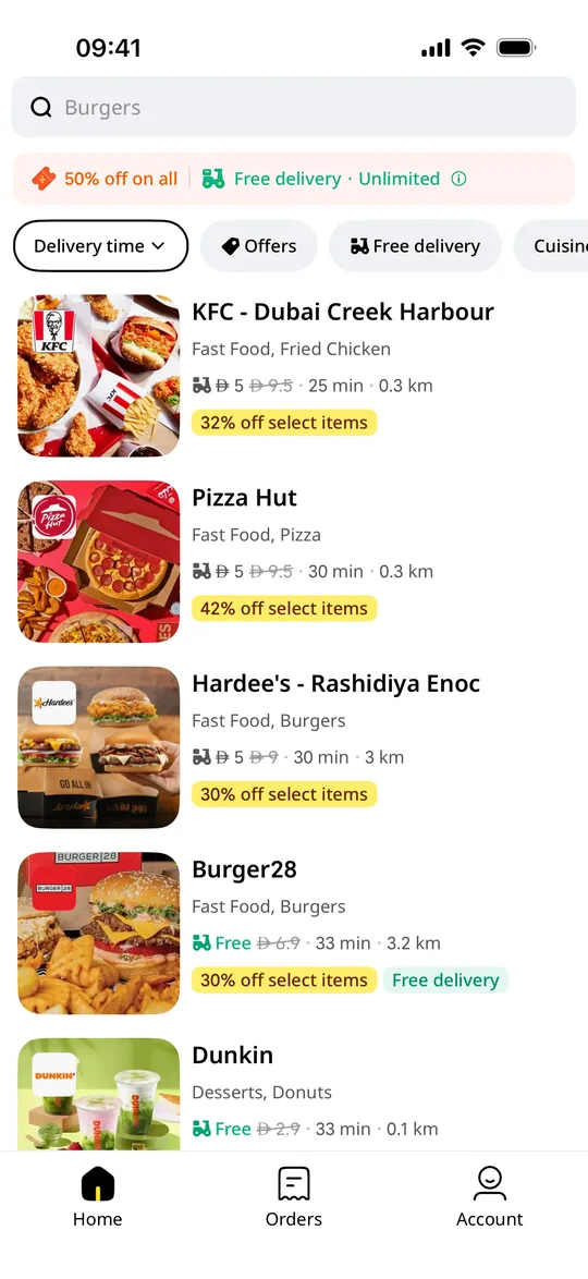 E-commerce app — Past orders