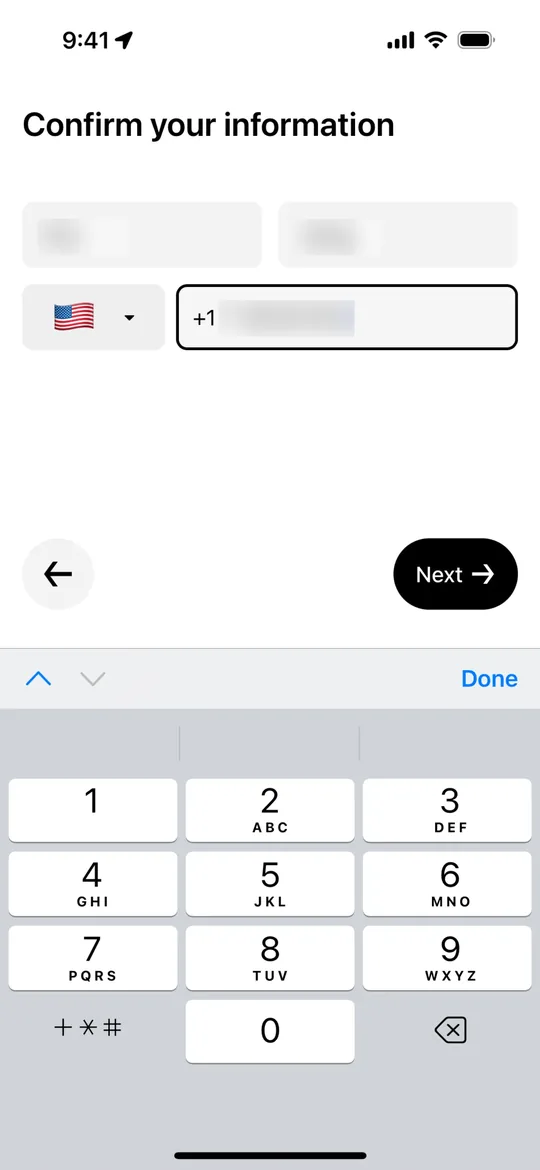 Clon de Uber — pantalla Acceso con teléfono