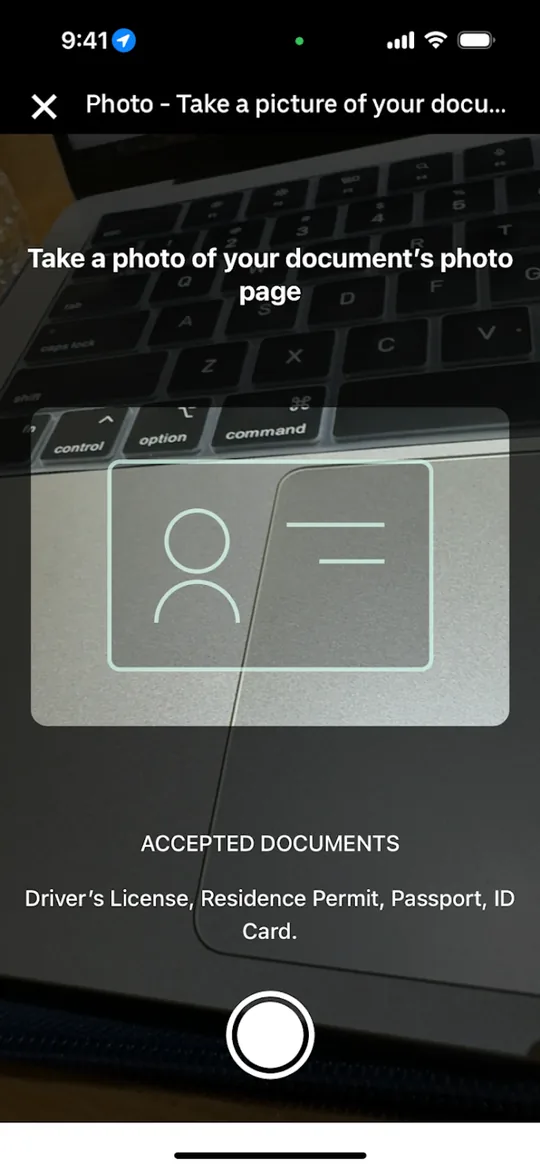 Clon de Uber — pantalla Foto de documentos