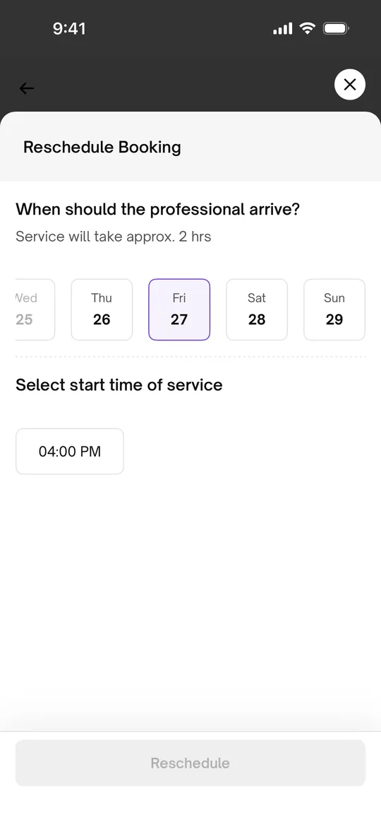 Home services app — Tip the professional