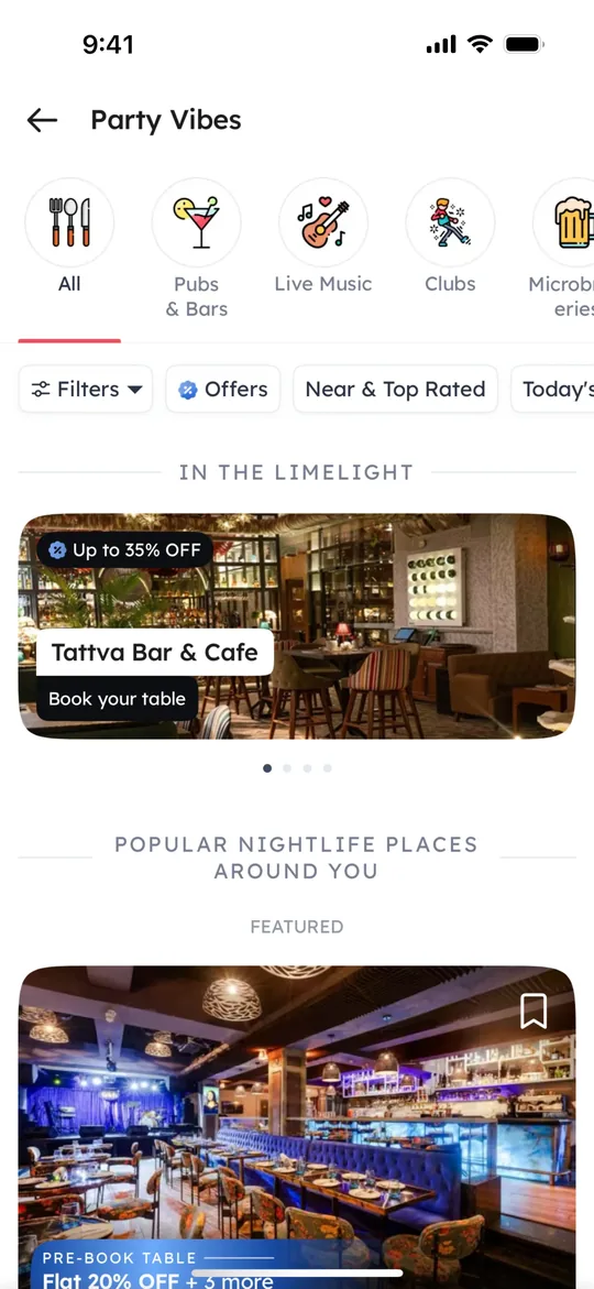 Zomato Clone — Restaurant info screen