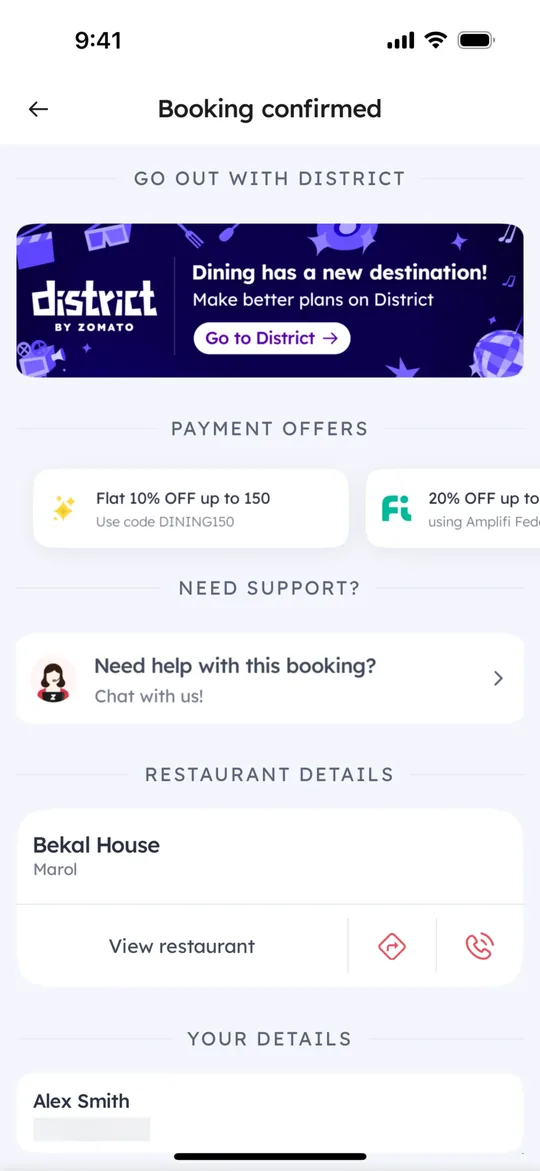 Zomato Clone — Nightlife screen